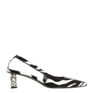 Tom Ford zebra velvet slingback pumps with jeweled encrusted 70mm heel
